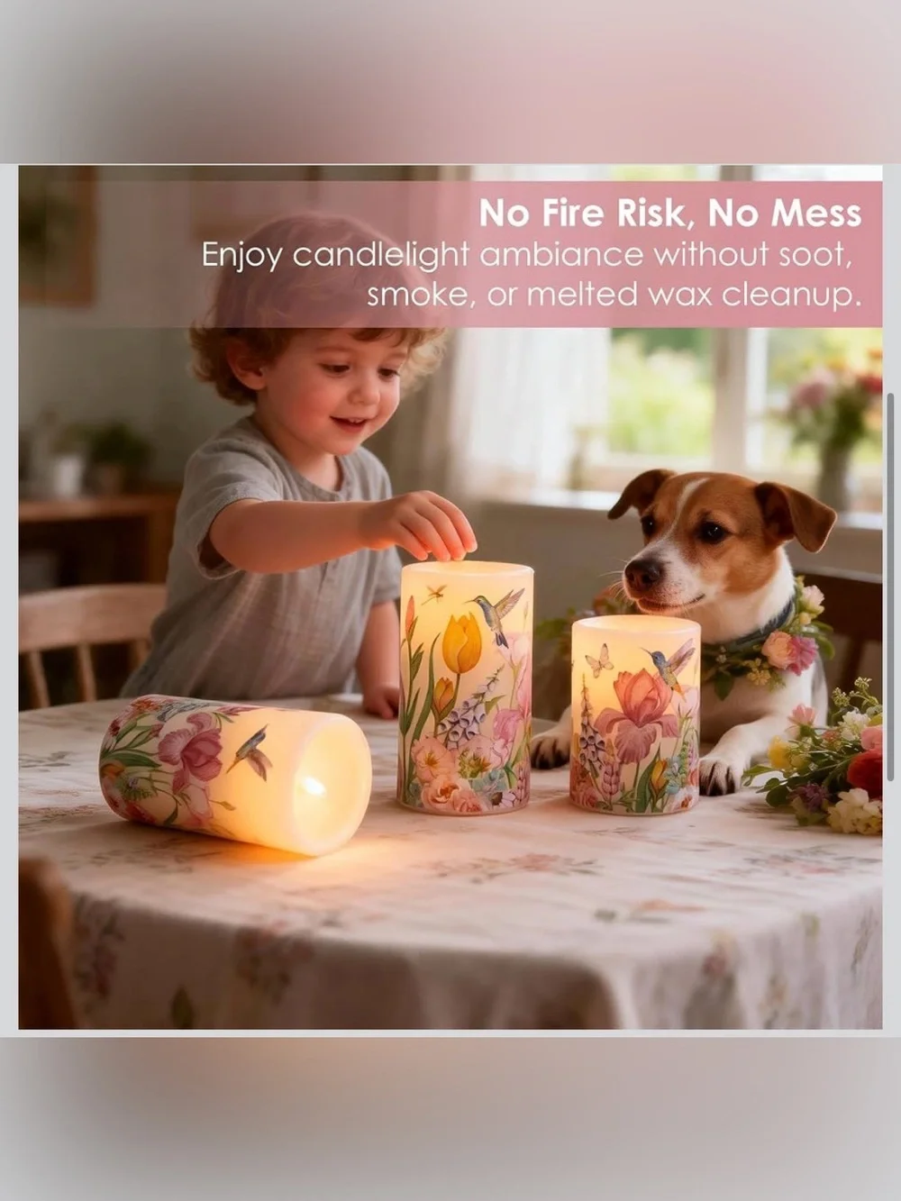 New Open Box Flameless Candles with Remote, Hummingbird Battery Operated Candles